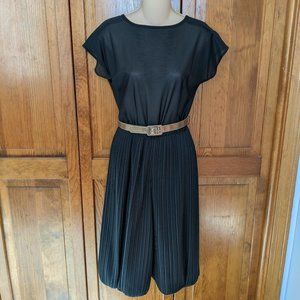 Vintage 70's 80's Culottes Gauchos Bloomers Harem Capri Jumpsuit Goth Black Belt